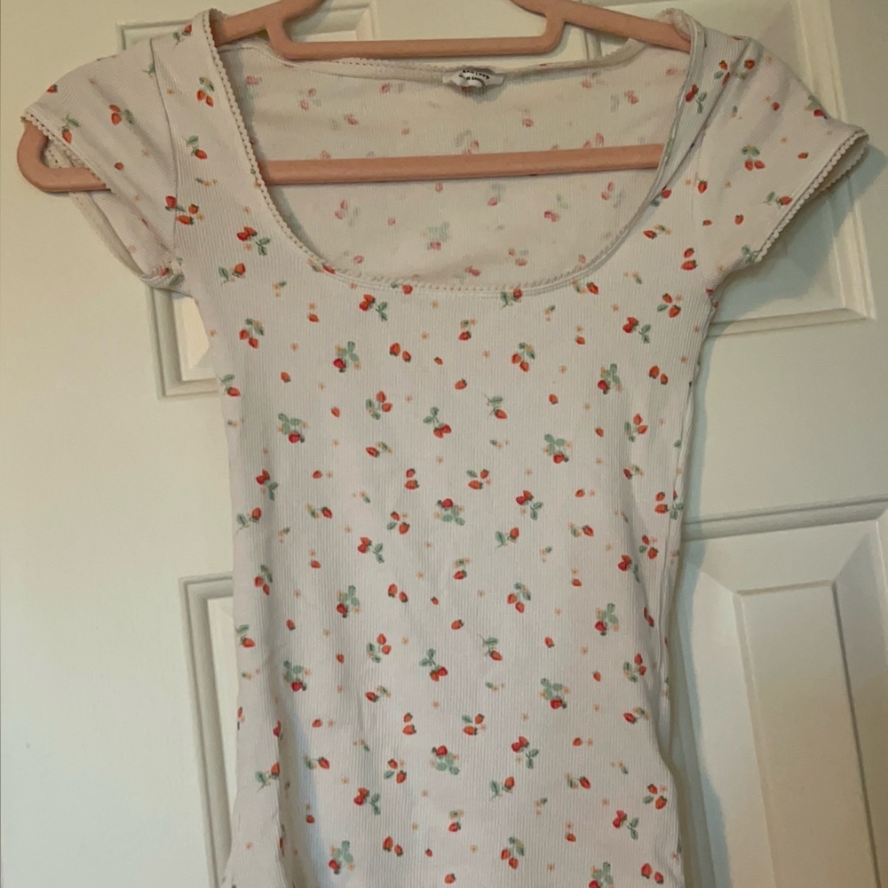 Cotton On Strawberry Patterned Short Sleeve Tee